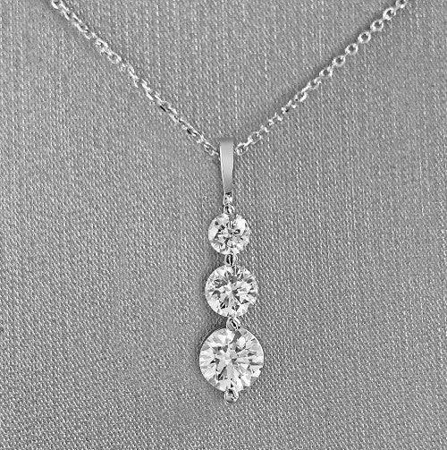 Stunning three diamond drop necklace.
