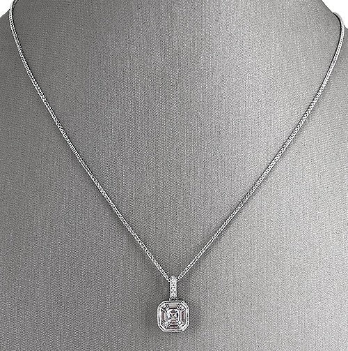 Stunning mix of natural mixed cut diamonds arranged to mimick and asher cut diamond.