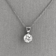 Round diamond solitaire pendant