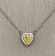 Heart Shape Yellow Diamond Necklace