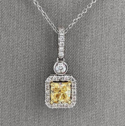 Fancy yellow diamond pendant