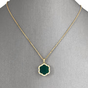 The daniella green malachite slice and diamond pendant