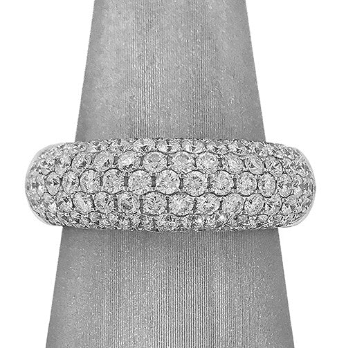 Shown here from the front the pave covered domed ring.