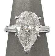 Pear Shape Diamond And Baguette Ring