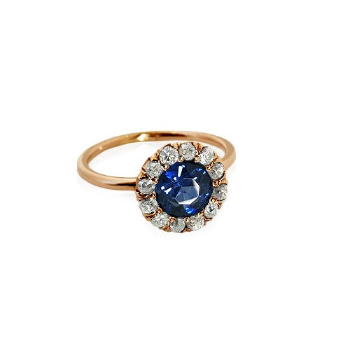 Sapphire Diamond Antique Ring