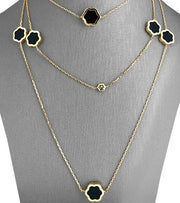 The Daniella Onyx motif long necklace