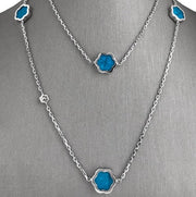 The Daniella six Turquoise motif long necklace