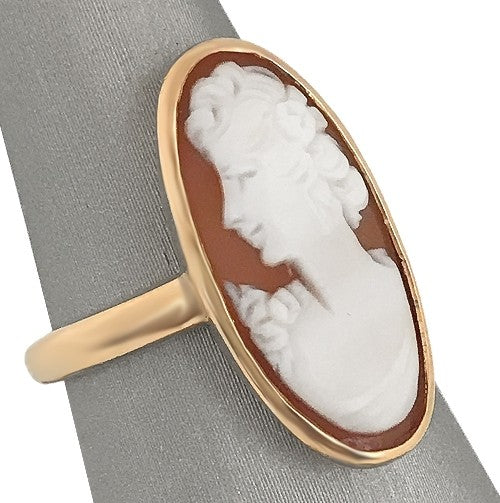 14KT Yellow gold estate cameo ring