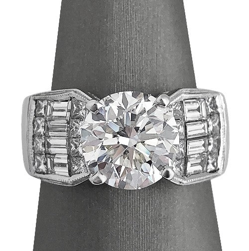 3.05 carat round diamond engagement ring