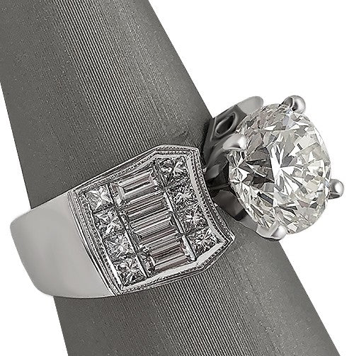 3.05 carat round diamond engagement ring