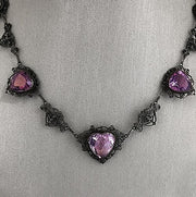 Vintage heart shape Amethyst necklace