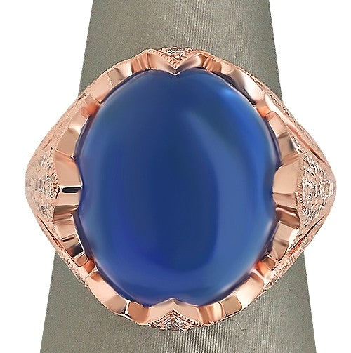 Star Sapphire and rose gold ring