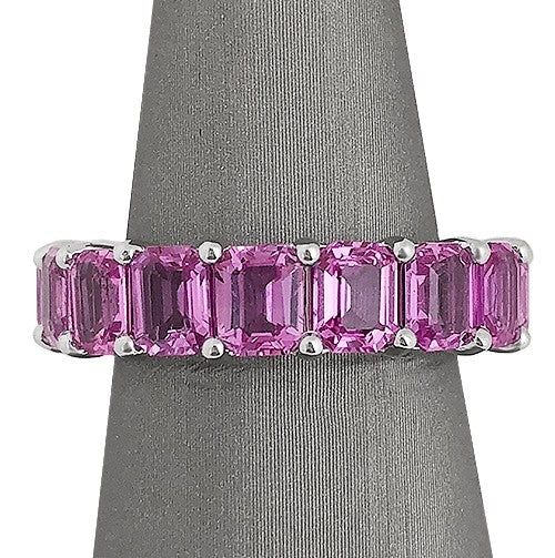 18k white gold Pink Sapphire eternity band