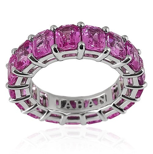 18k white gold Pink Sapphire eternity band