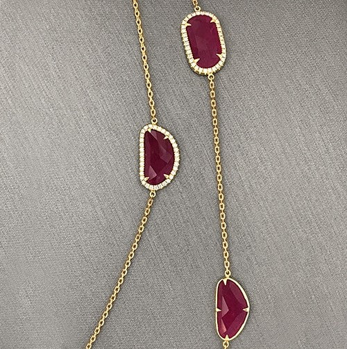 Long Ruby Slice Necklace