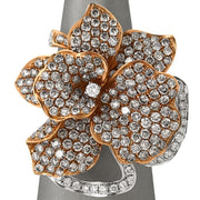 Pave Diamond Flower Ring
