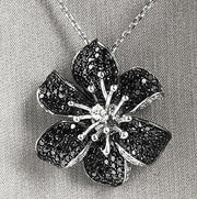Black & White Diamond convertible Flower ring/pendant
