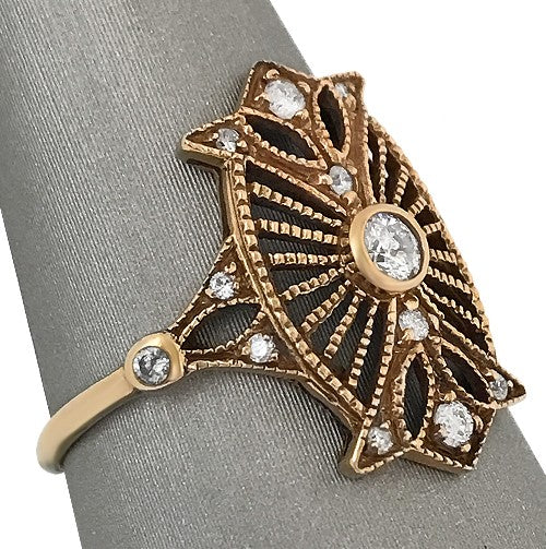 Delicate Yellow Gold and Diamond Ring