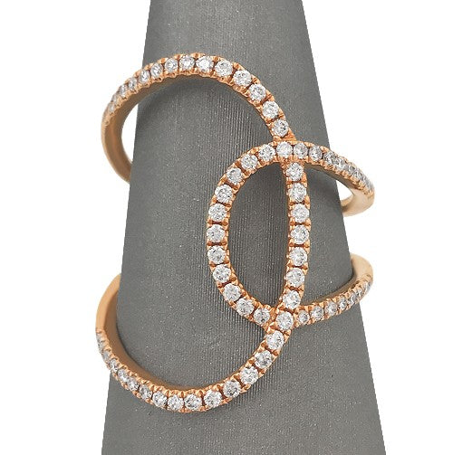 Rose Gold Overlapping Loops Diamond Ring