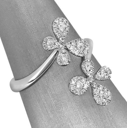 Double butterfly diamond ring