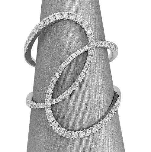 Overlapping loop design symbolizes fluidity and modern elegance.