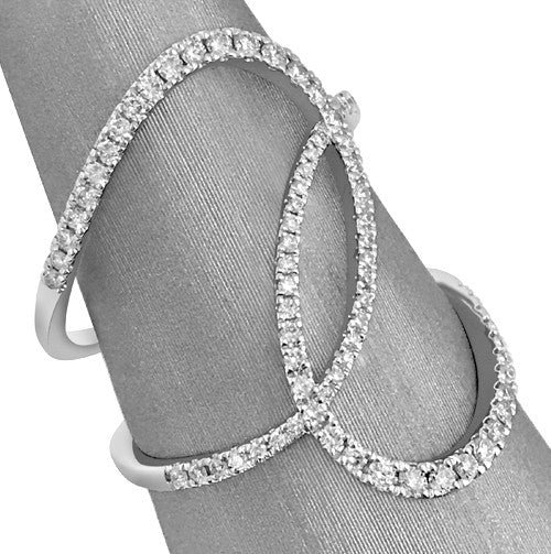 White Gold overlapping loops diamond ring