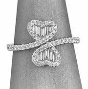Double Heart Diamond Cocktail Ring