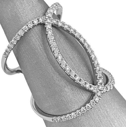 Pavé set with round brilliant cut diamonds for radiant sparkle.