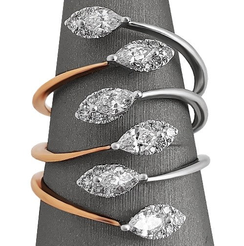 Two tone diamond cocktail ring