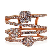 The warm blush tone of rose gold complements every skin tone, while the 0.97 carat total weight of diamonds adds undeniable brilliance.