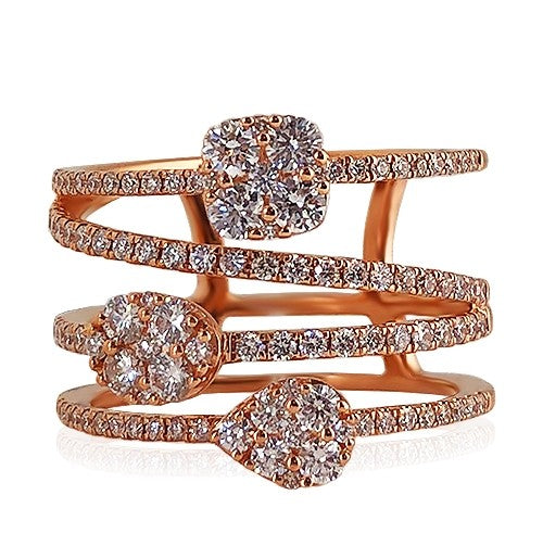 The warm blush tone of rose gold complements every skin tone, while the 0.97 carat total weight of diamonds adds undeniable brilliance.