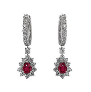Ruby and Diamond dangle earrings