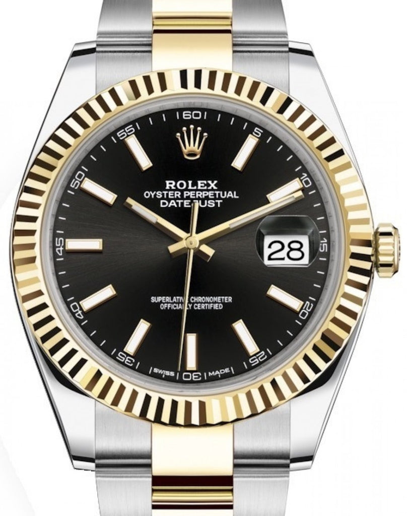 Signal Opsætning Er velkendte Rolex Datejust 41mm Two Tone Oyster Perpetual with Fluted Gold Bezel a –  Jahan Diamond Imports