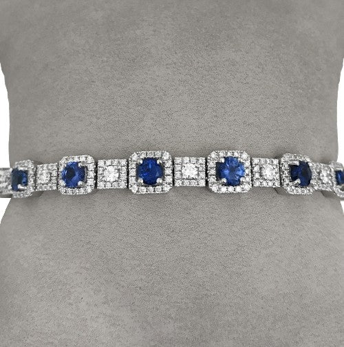 Blue Sapphire and Diamond Bracelet
