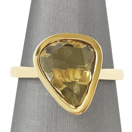 Yellow Ceylon Sapphire Slice Ring