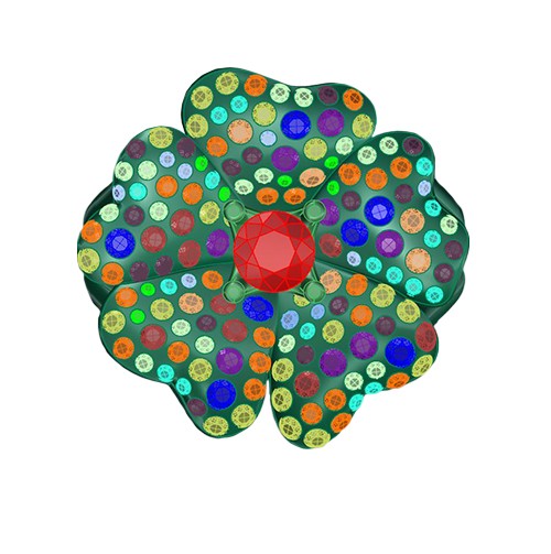 Scattered Diamond Round Flower Ring