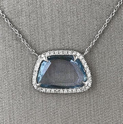Sapphire Slice and Diamond Necklace