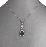 Stunning Sapphire and diamond  pendant necklace.