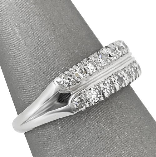 Close-up side view showing the fine vintage faceting and clean craftsmanship.
