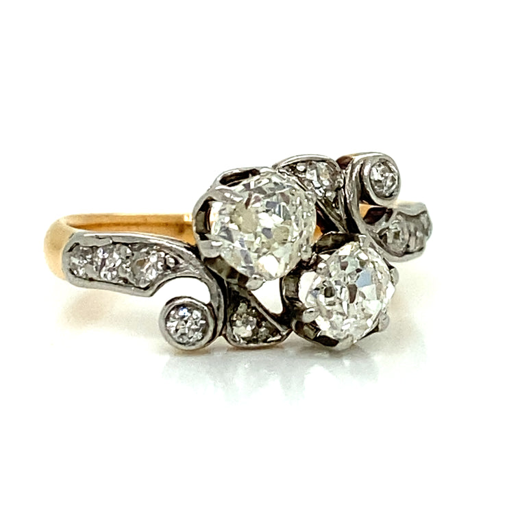 Each rose cut diamond is thoughtfully chosen for its soft, luminous glow—capturing light with a subtle sparkle that speaks to the artistry of a bygone era.