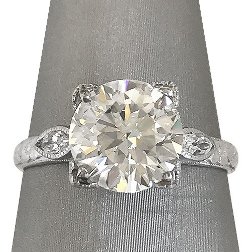 Old European Cut Diamond Ring with Filigree