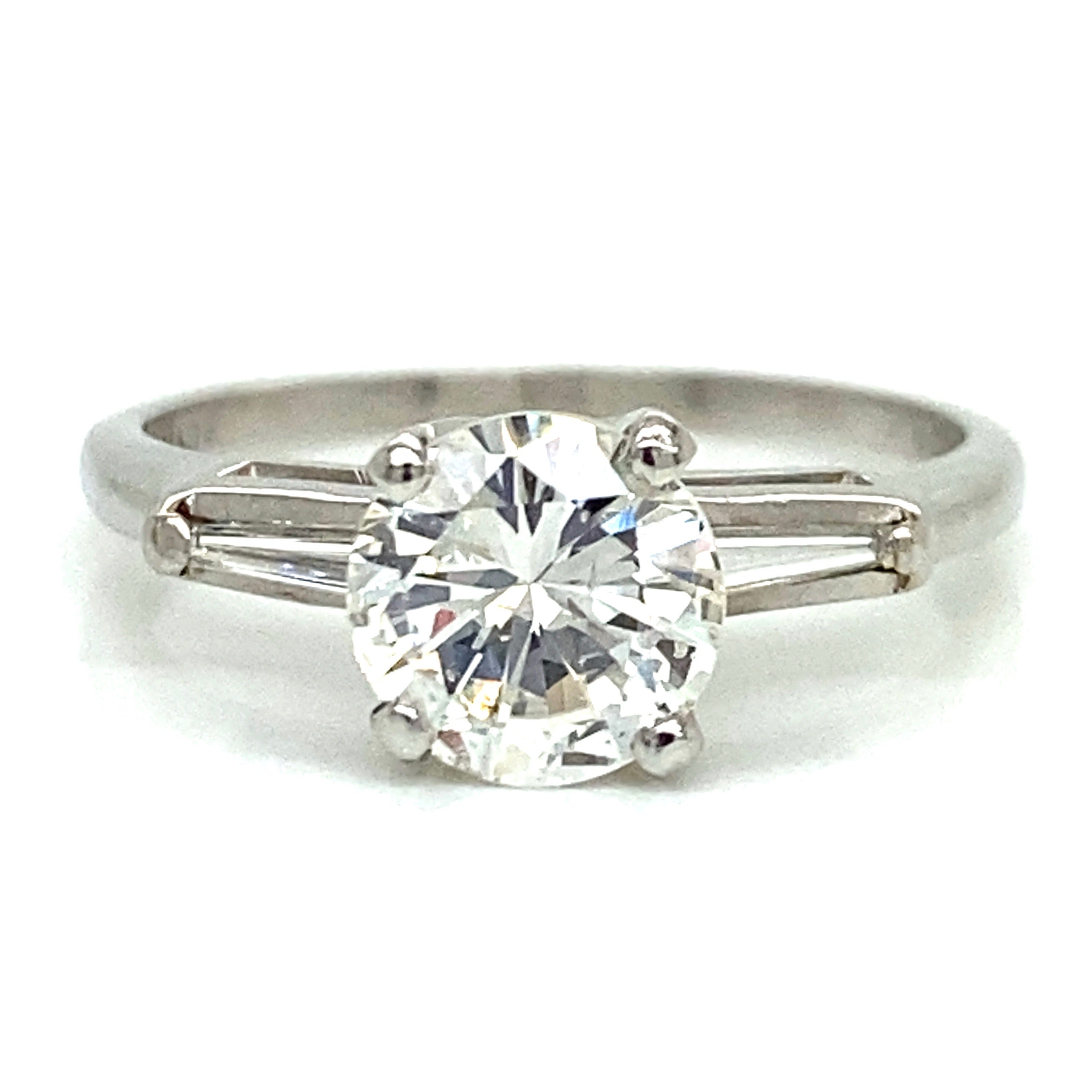 Vintage Platinum Solitaire Engagement Ring – Jahan Diamond